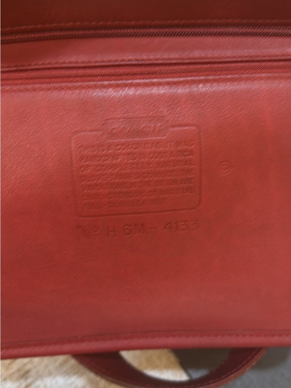 Coach Vintage Waverly Red Soho Tote. Style 4133, Made in 1996, Costa Rica. - Picture 5 of 5